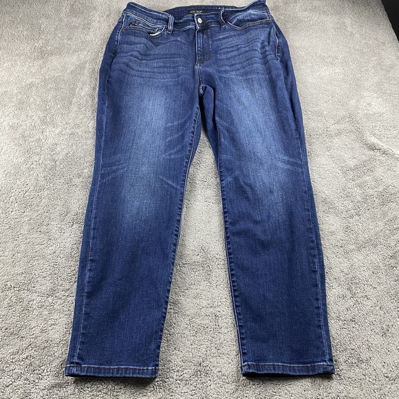 Judy Blue Jeans Womens 18W Blue Dark Wash Slim Fit High Rise Stretch - Picture 1 of 14